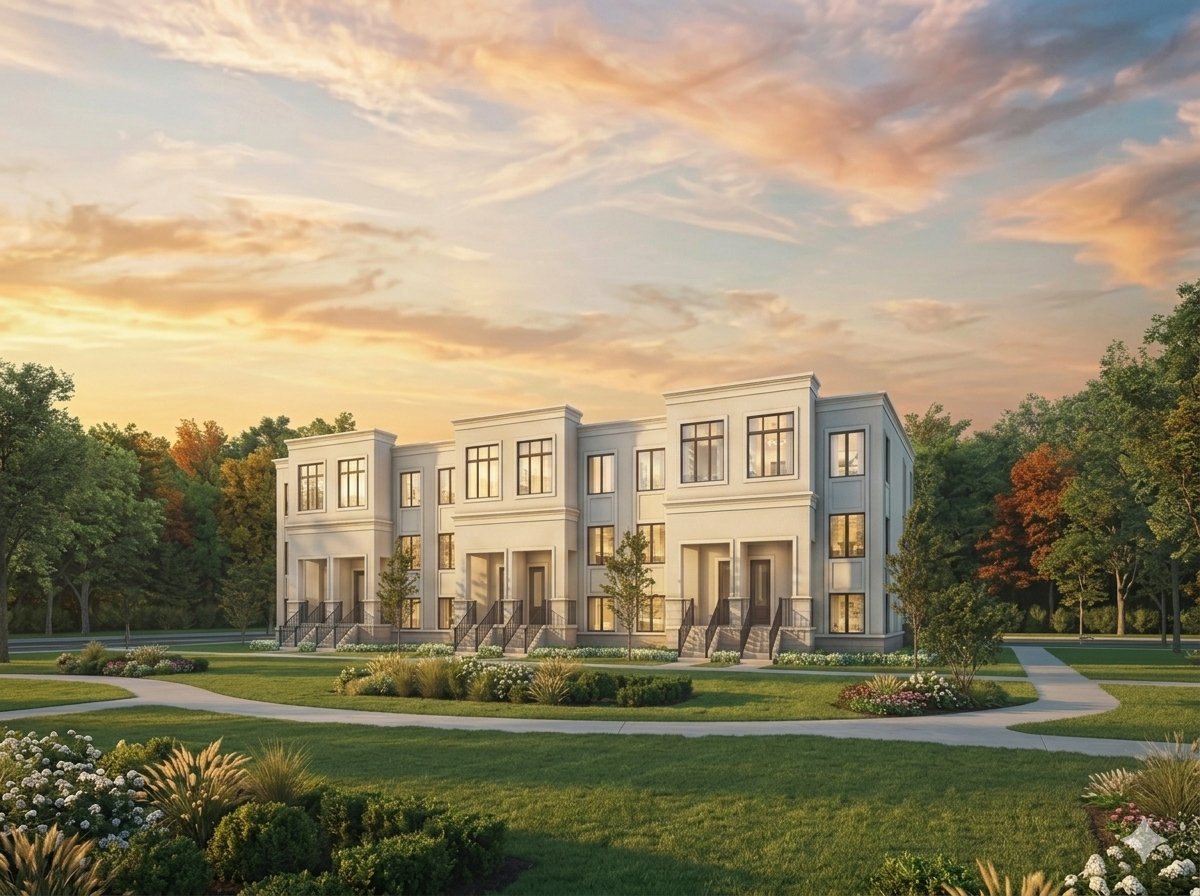 AVELLA townhomes exterior rendering — Aurora, Ontario