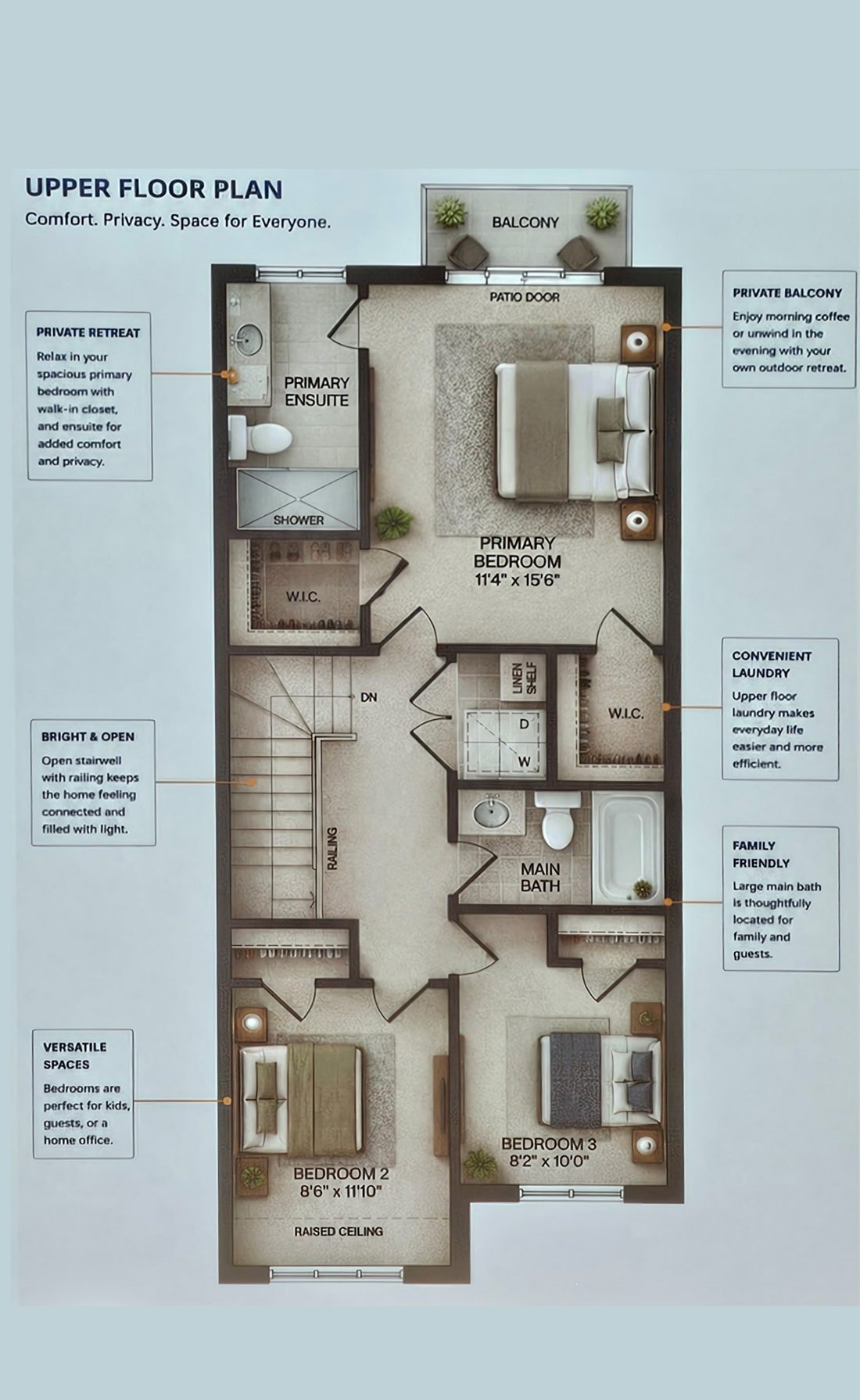 Avella upper floor — comfort and privacy
